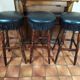 Wooden bar + 3 wooden stool and black skaï of the brand macorest