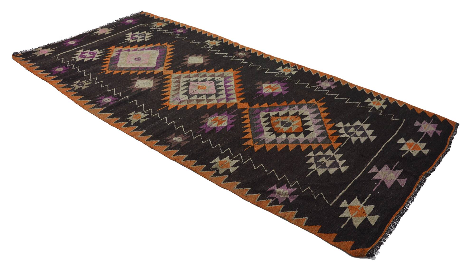 Grand Kilim Turkish Anatolia 160x340 cm Vintage Geometric Handwoven