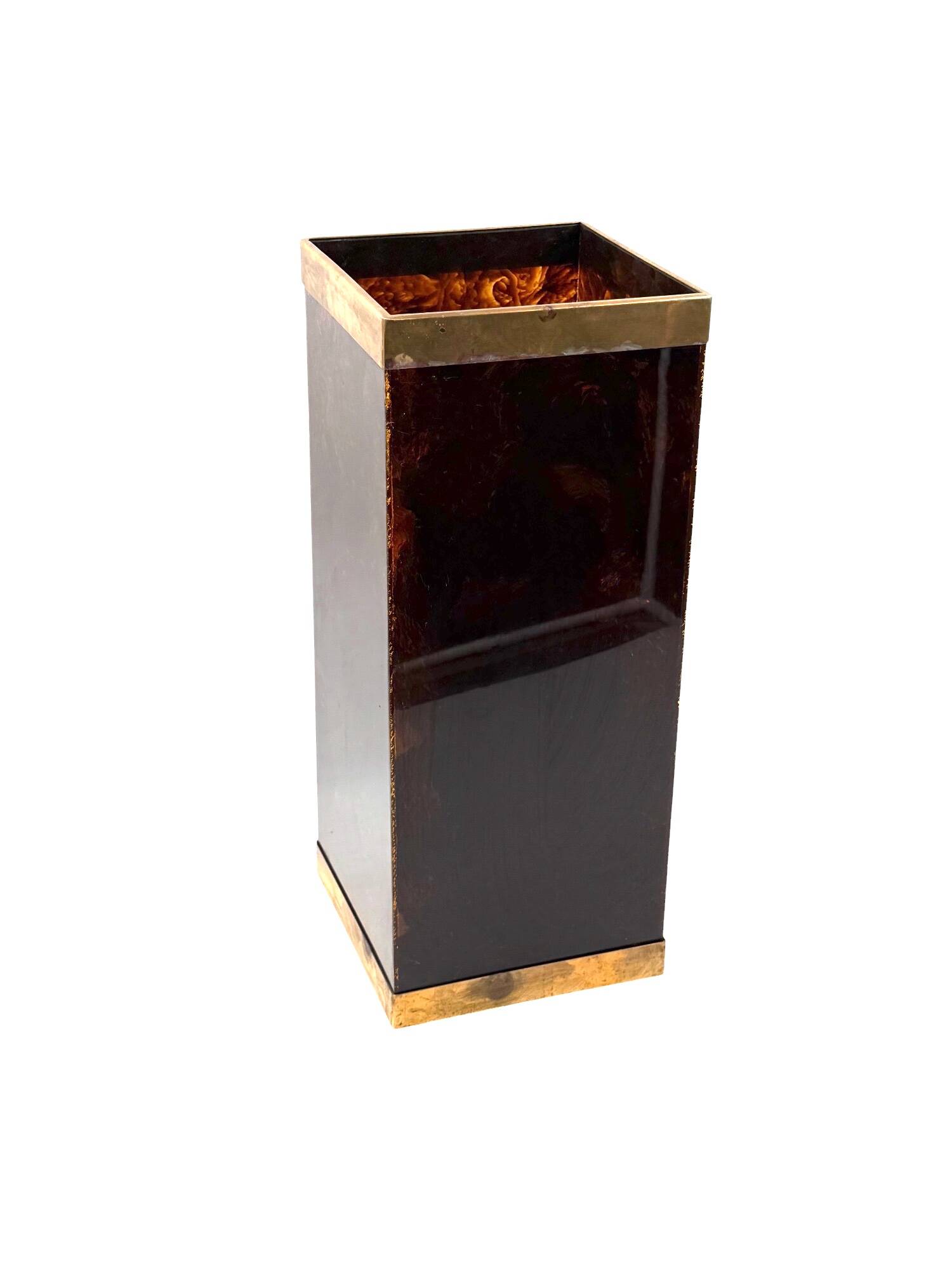 Mid-century brass and bakelite umbrella stand, France 1960s