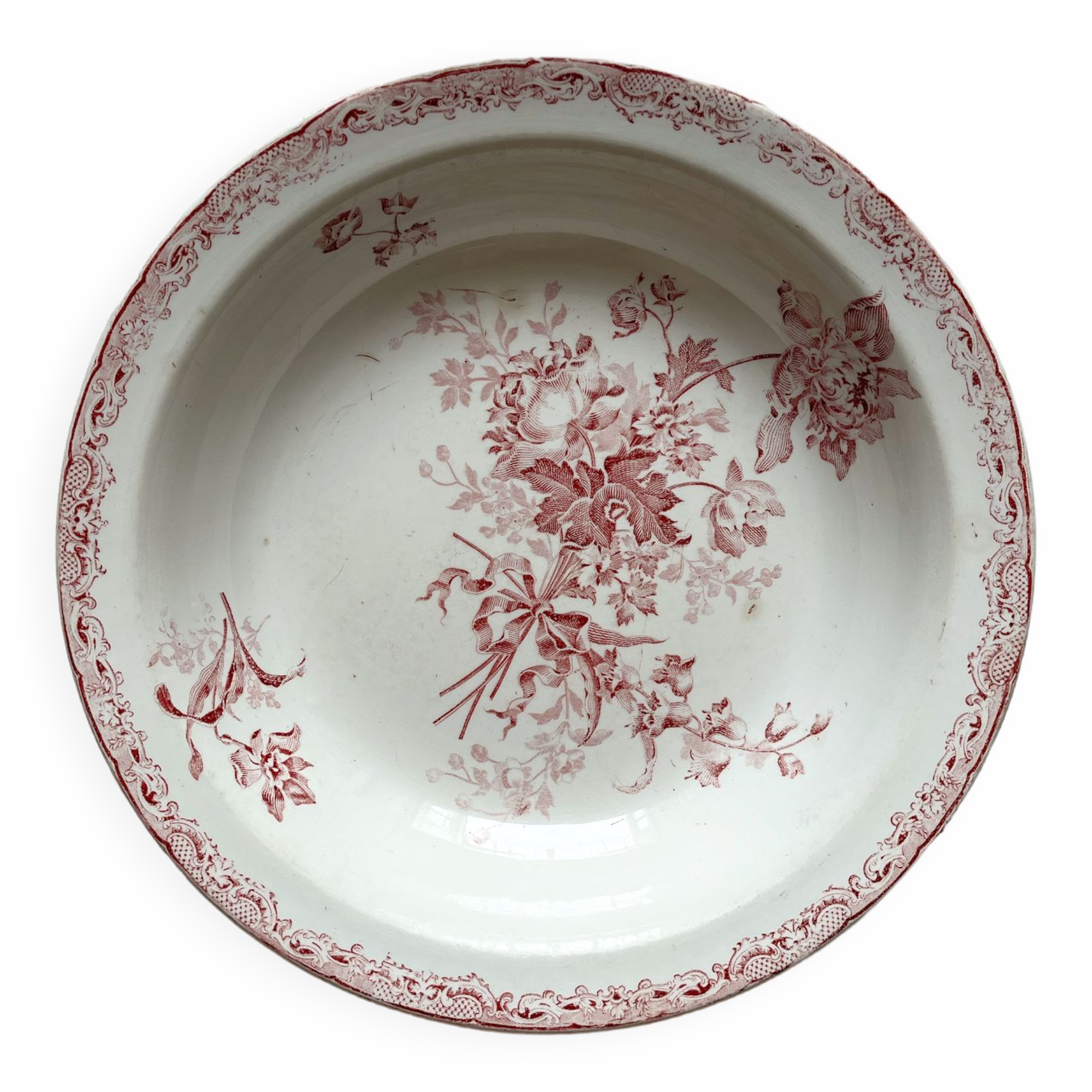 Hollow plate in iron earth Fontanges Sarreguemines