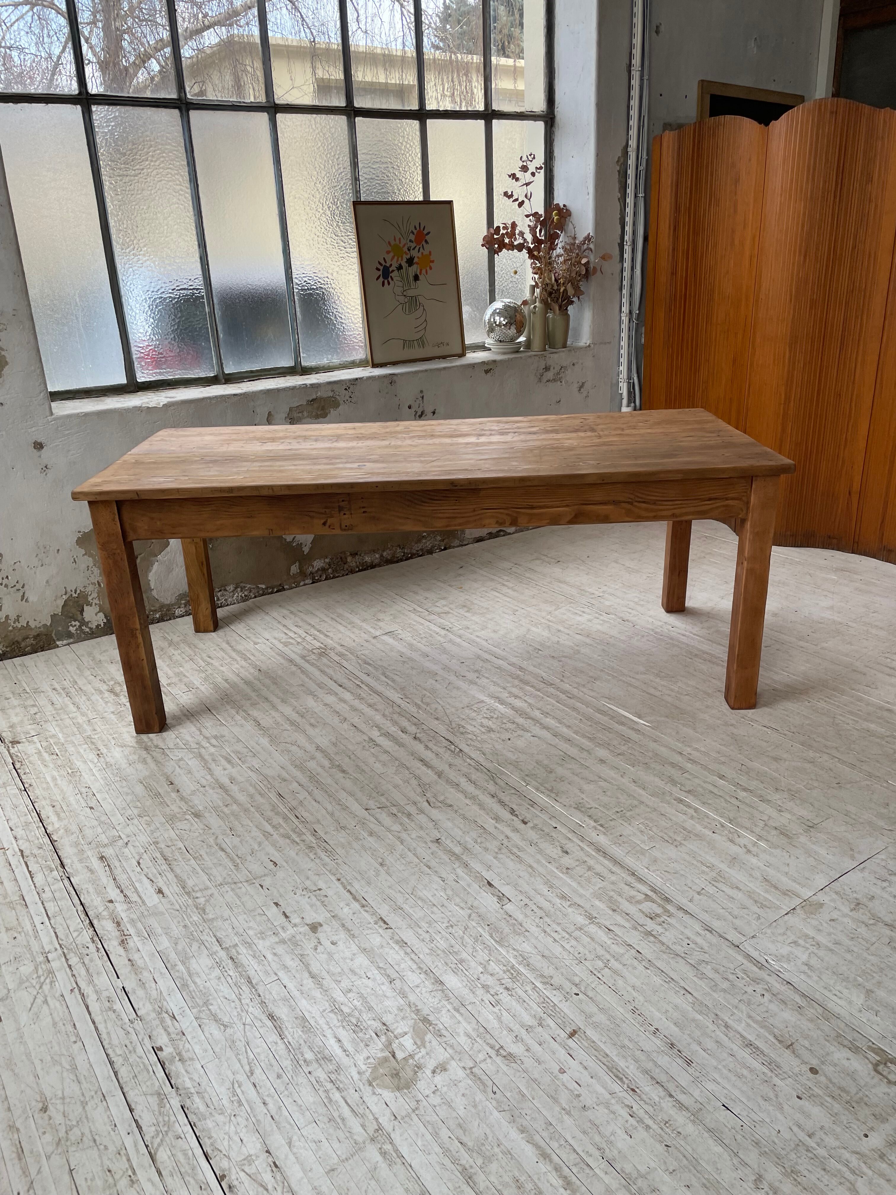 Farmhouse table in elm and pine 2m