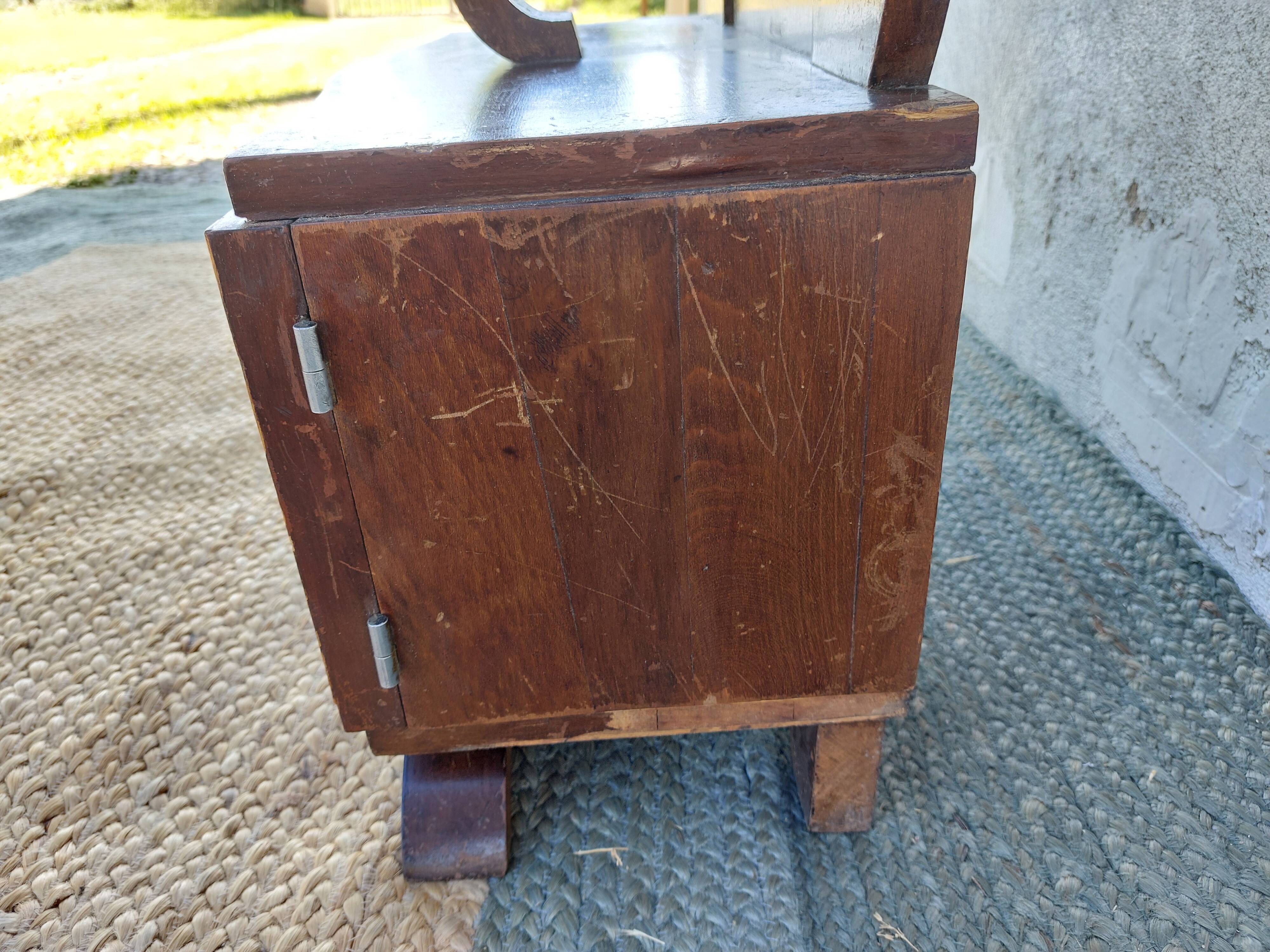 Art deco bedside table, black marble