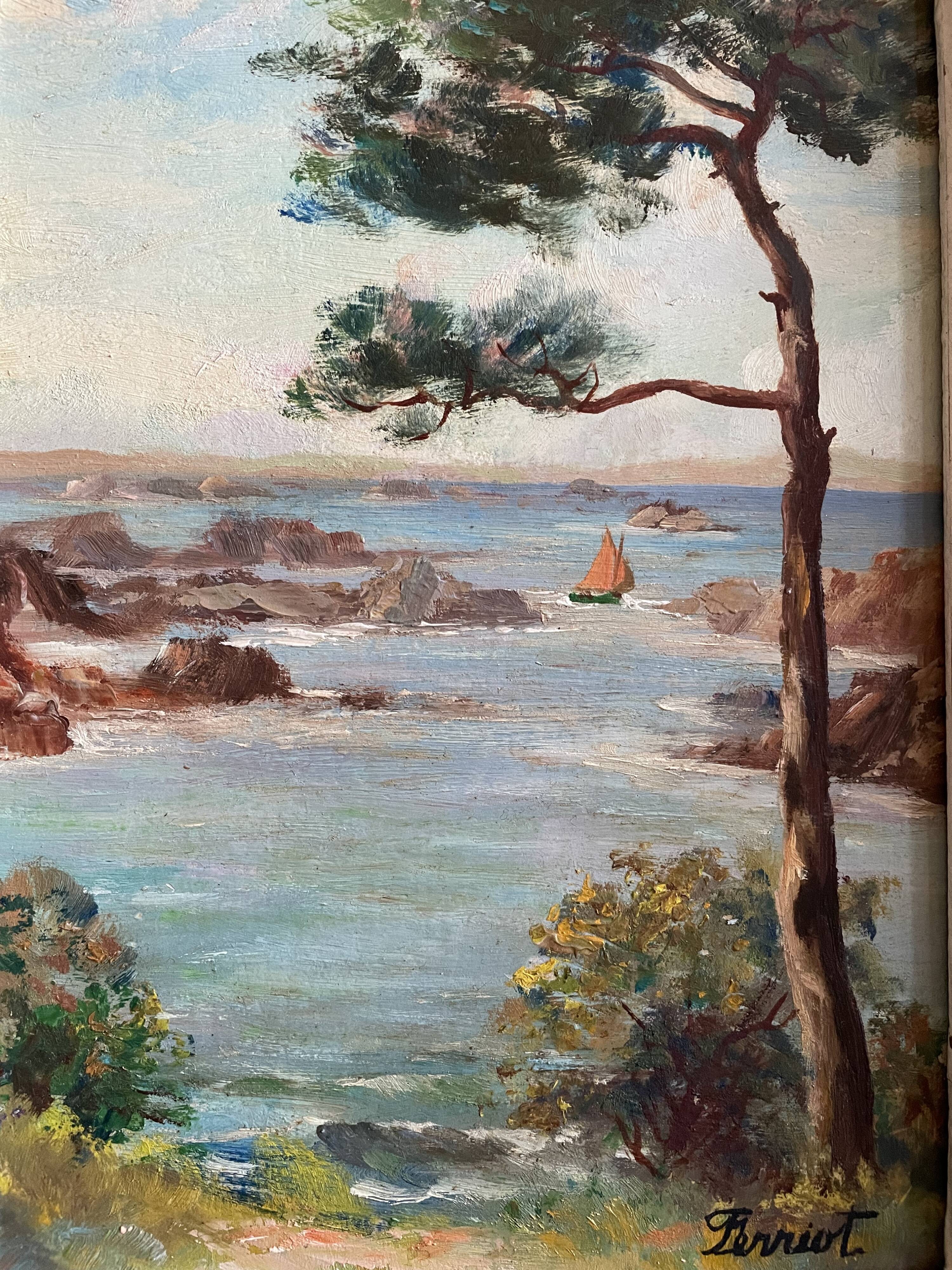 Old seaside painting