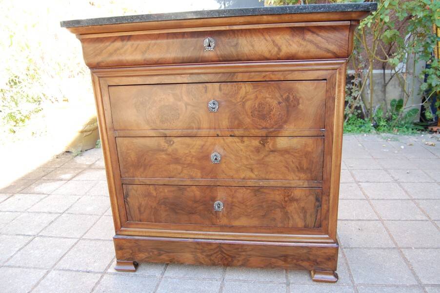 small Louis Philippe period walnut chest of drawers from the 19th century