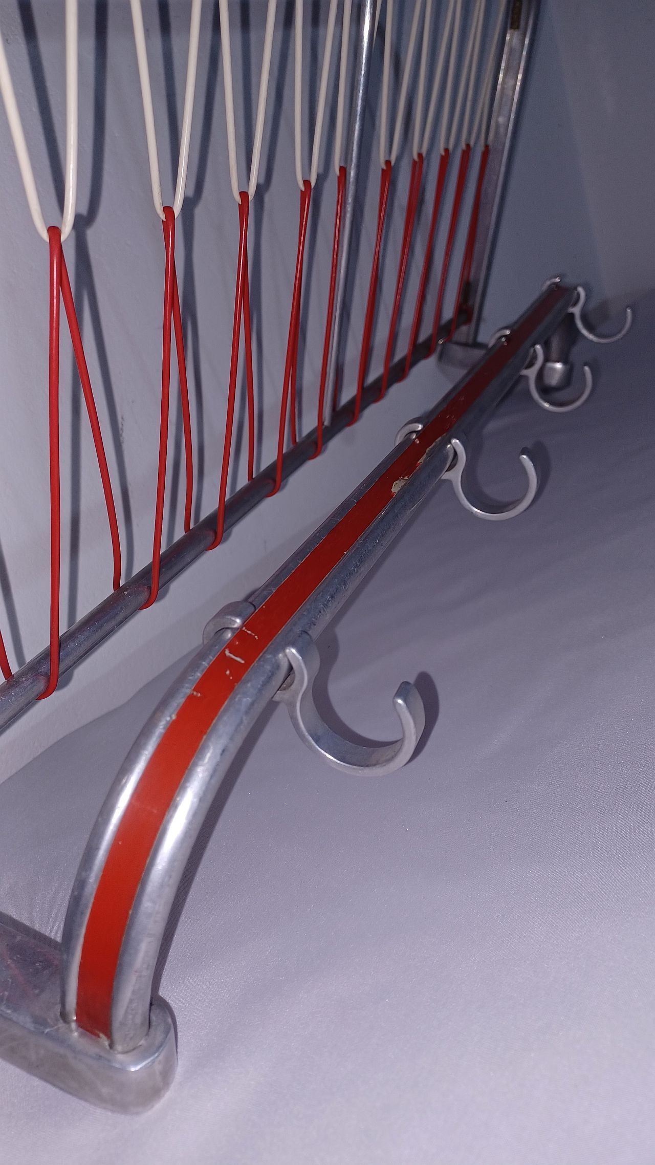 Wall coat rack aluminum 1970