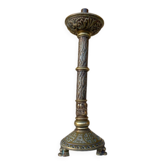 Pied de lampe ancien en bronze doré