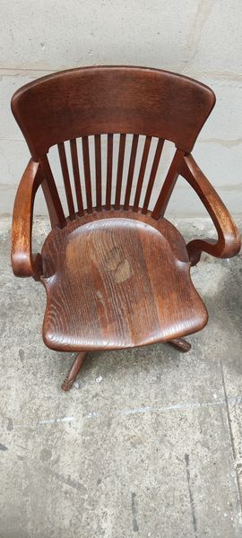 Old American office chair circa 1940 in oak