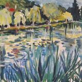 Landscape oil painting of Ville d'Avray