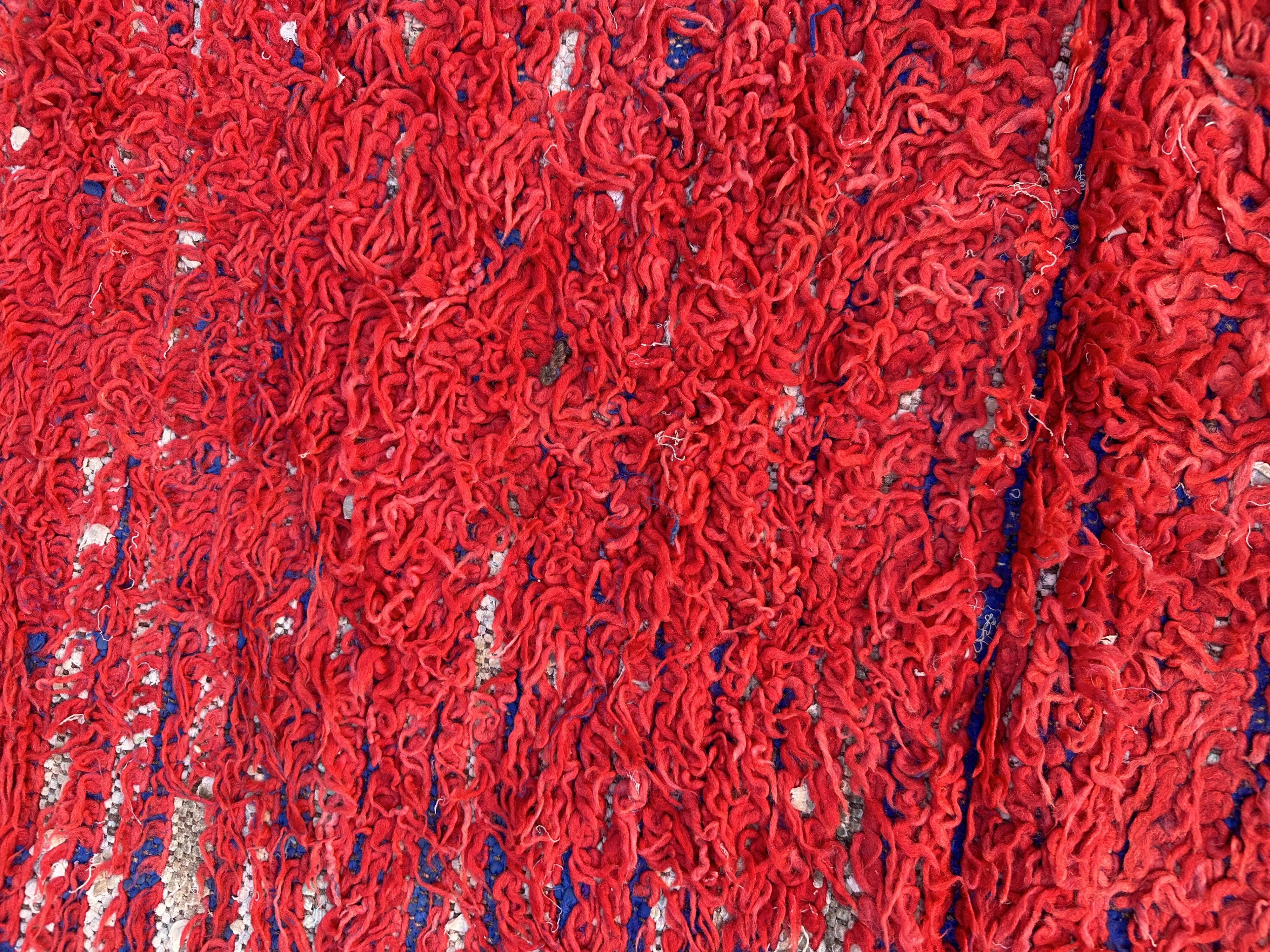 Red Boujad Moroccan rug - 207 x 88 cm