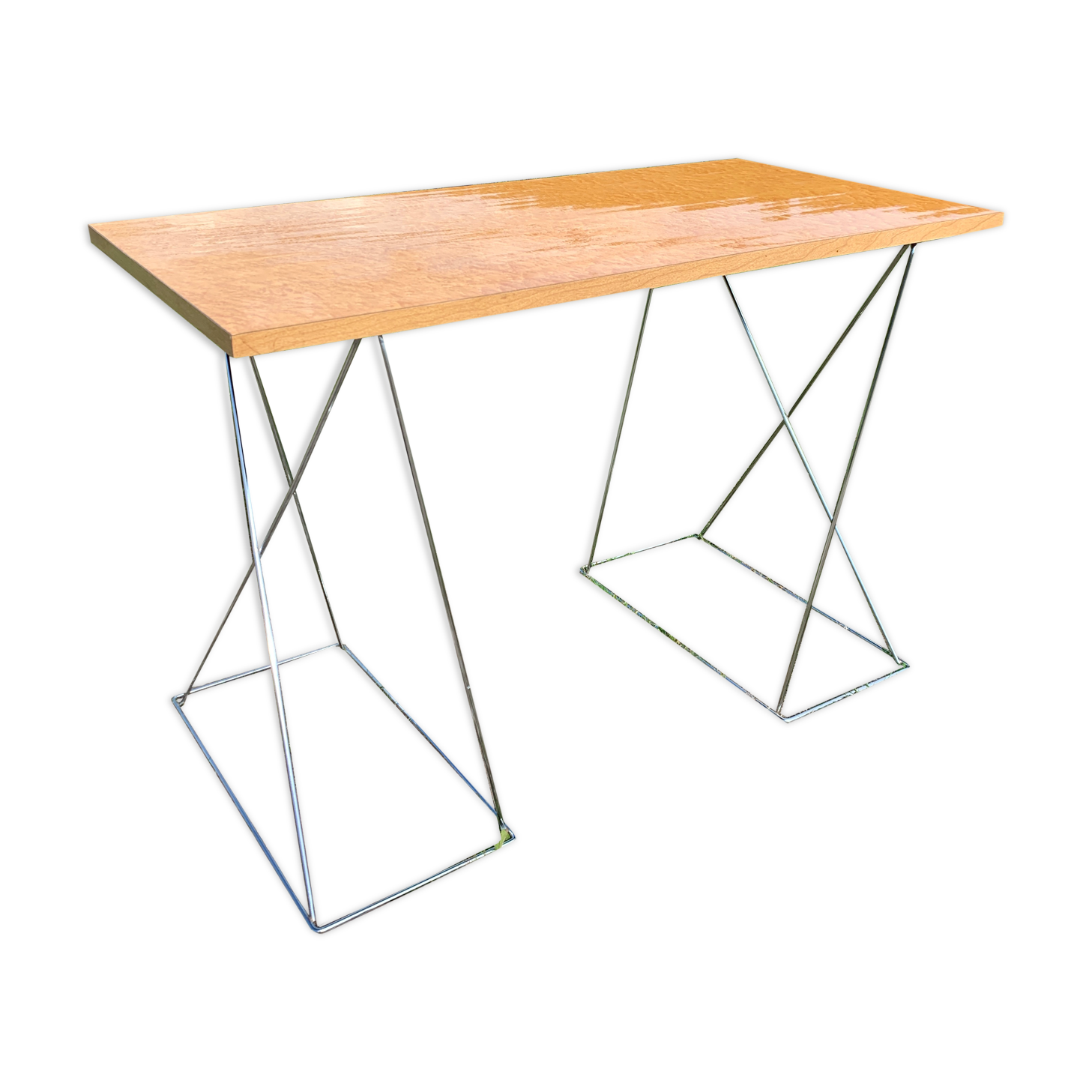 Office chrome trestles and magnifying glass tray
