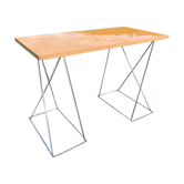 Office chrome trestles and magnifying glass tray