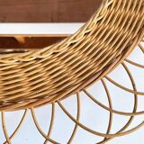 Vintage rattan sun mirror