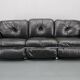 1970 Kurt Hvitsjö Rare “Hannibal” Black 3- Seater Sofa For Isku, Finland