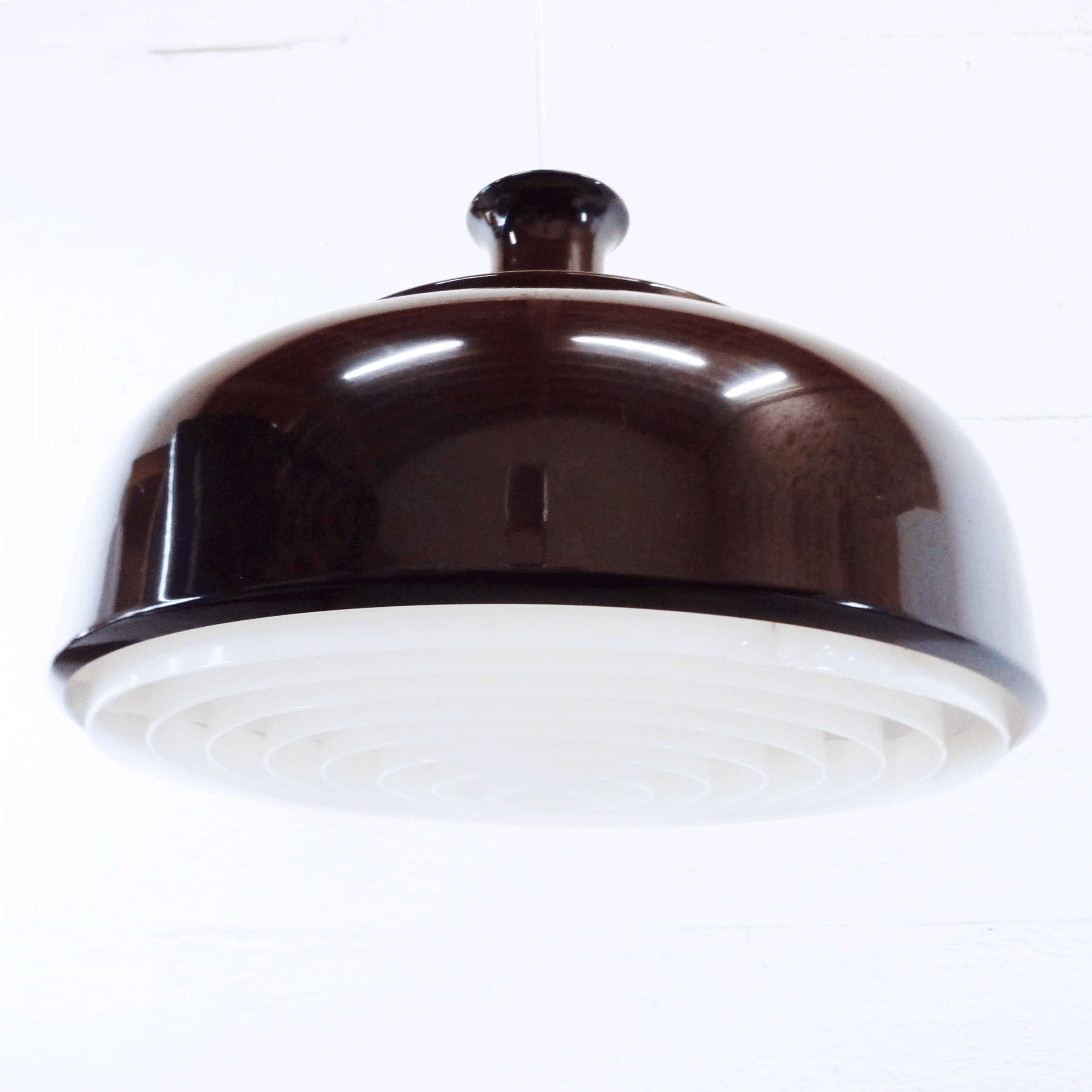 Metal bell hanging lamp, Sweden, 1960