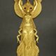 Large pair of wall sconces with winged caryatids in Empire style - gilded bronze