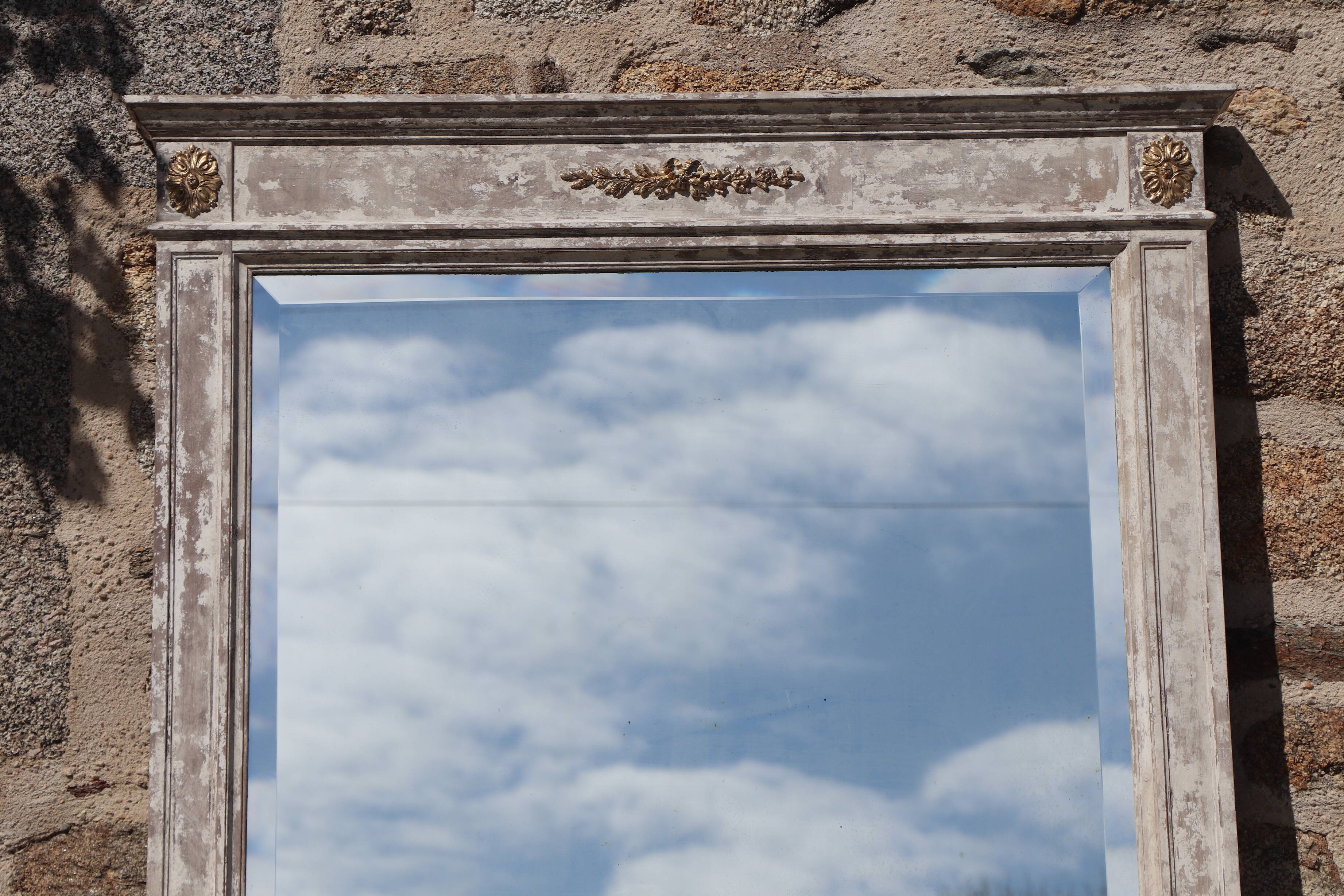 Louis XVI-style trumeau mirror  - 168x106cm