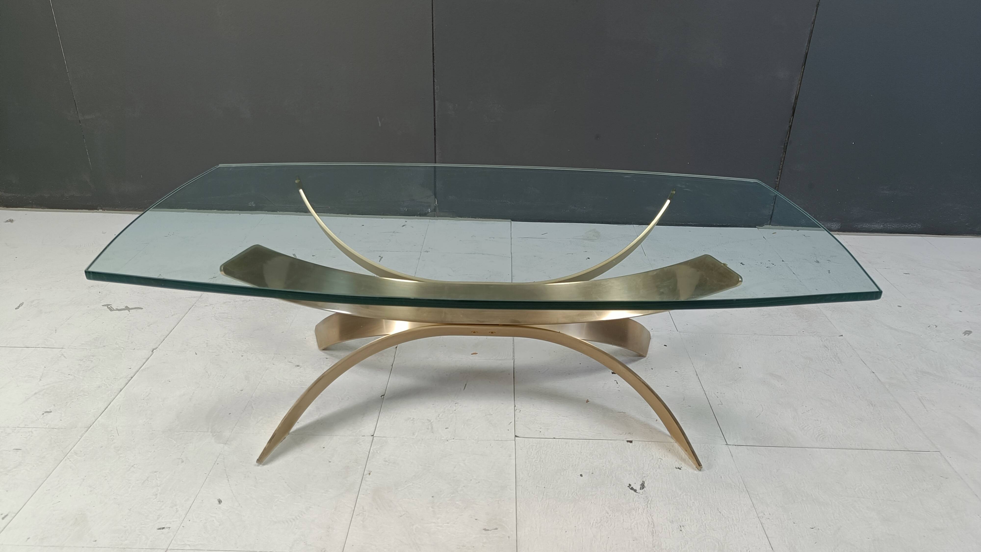 Vintage brass coffee table, 1970s