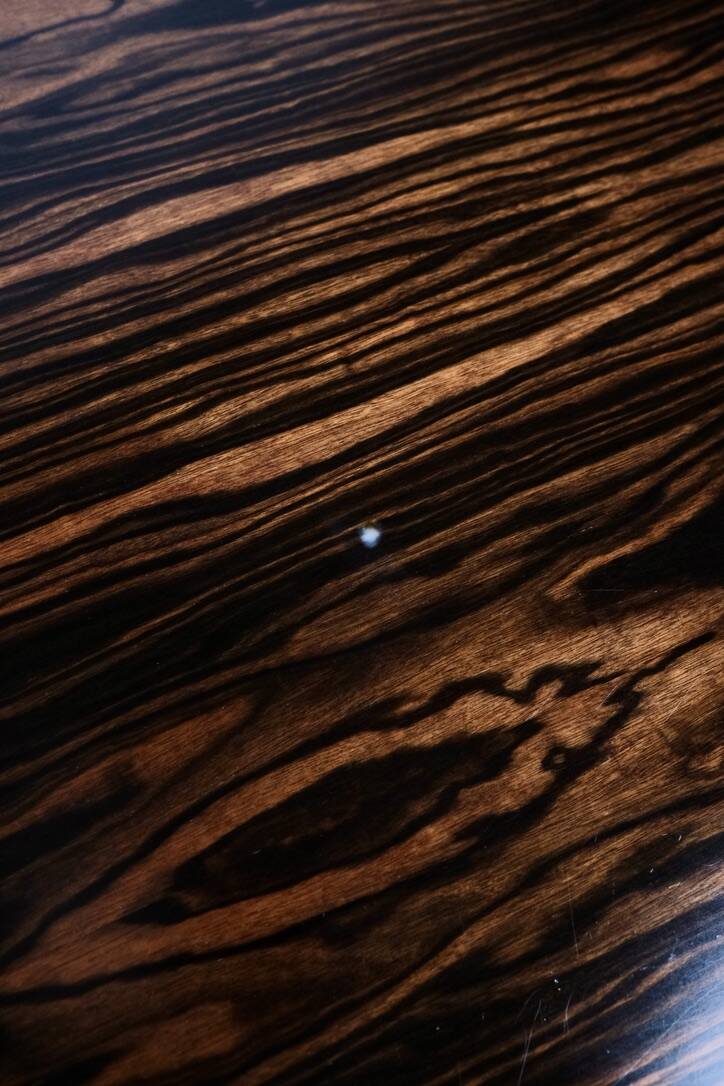 Memphis style dining table, wood, Italy