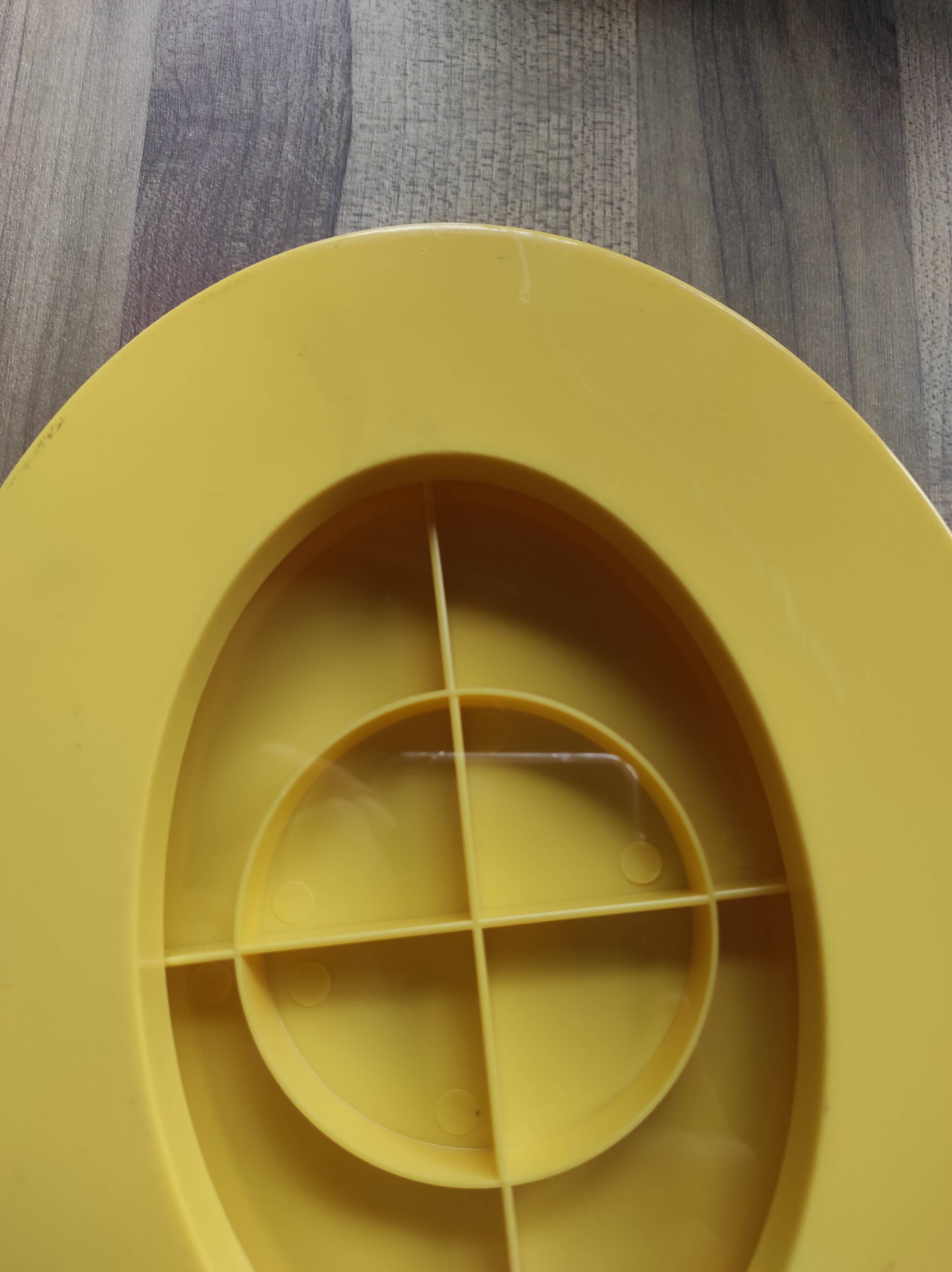 Vintage Ikea yellow plastic oval photo frame