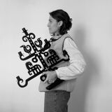 Wrought iron candlestick - height 53 cm