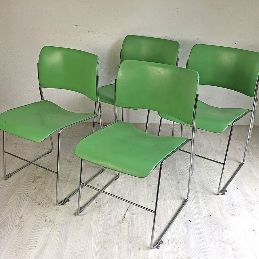 4 Green chairs 40/4 by David Rowland