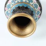 Paire de petits vases en émail cloisonnés Chinois vintage