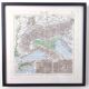 Vintage Europe Alps mountains map from 1950