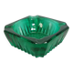 Emerald green glass ashtray, Arques crystal glassware.
