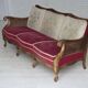 1930s, Danish 3-seater sofa, red furniture velour, furniture mesh.
