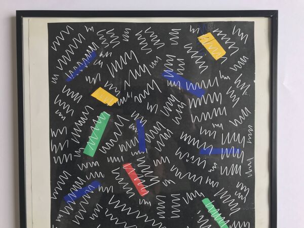 Elie Dayan, Sans titre (motif abstrait). Technique mixte sur papier