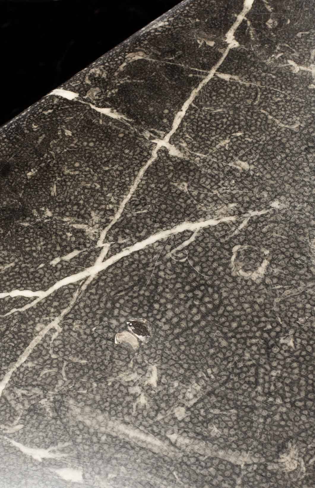 Italian Trio of Black Carrara Marble Side Tables with Oblique Angle, 1970s.