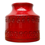 Italian red ceramic vase from the mid-century by Aldo Londi for Bitossi, 1960s.