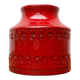 Italian red ceramic vase from the mid-century by Aldo Londi for Bitossi, 1960s.
