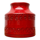 Italian red ceramic vase from the mid-century by Aldo Londi for Bitossi, 1960s.