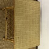 Rolling trolley / Small side table in bamboo and rattan, 1960