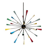 Chandelier Sputnik du milieu du siècle attribué à Stilnovo, Italie, années 1950