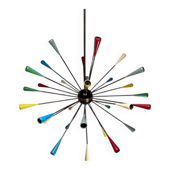 Mid-Century Sputnik Chandelier attributed to Stilnovo, Italy, 1950s
