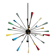 Mid-Century Sputnik Chandelier attributed to Stilnovo, Italy, 1950s