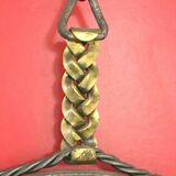 Mirror medallion suspended by a braid forged unique craft 64cm