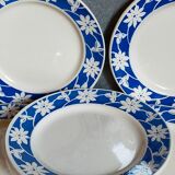 Five dessert plates of Badonviller with flowers