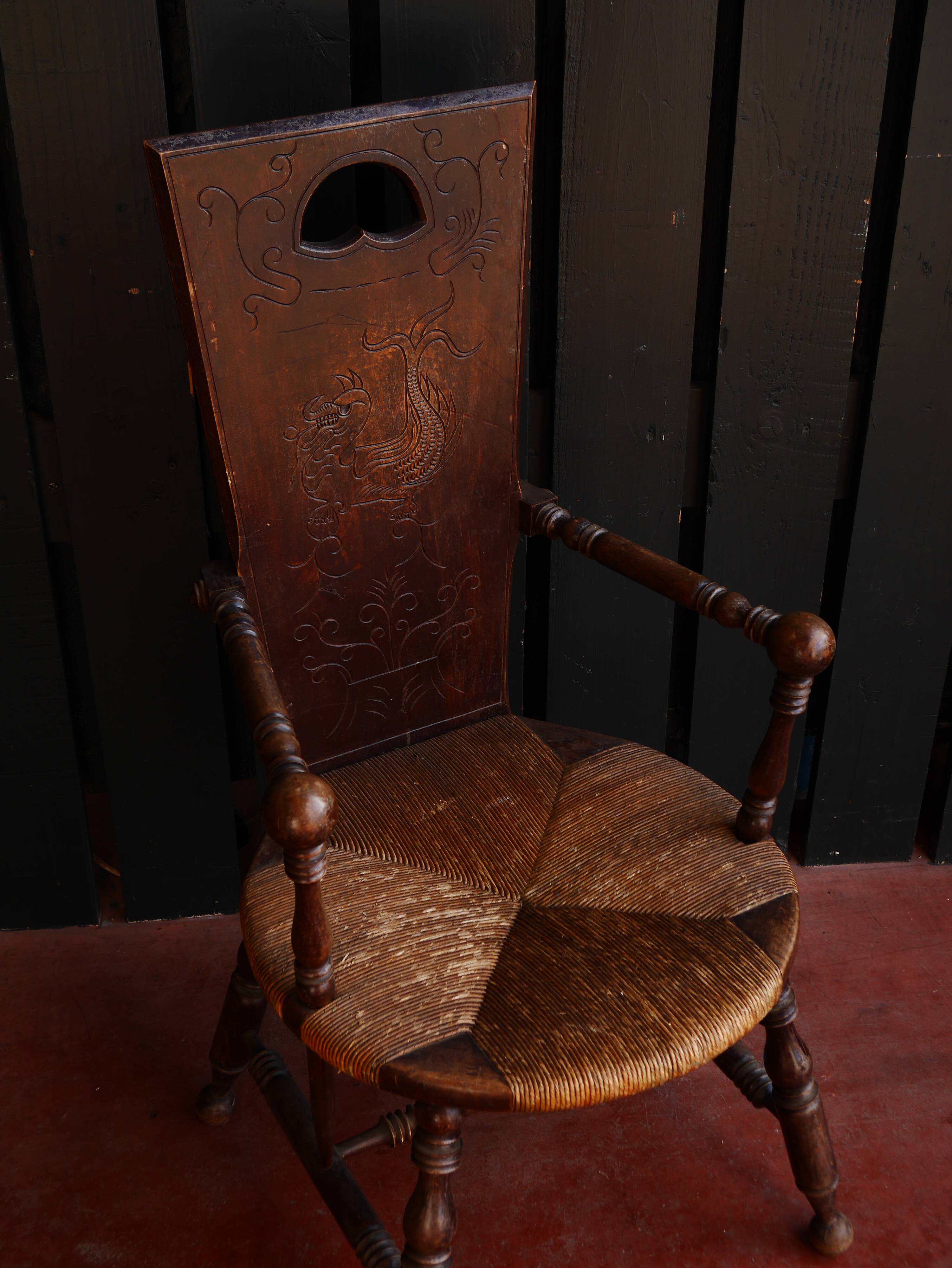 Antique folk art armchair