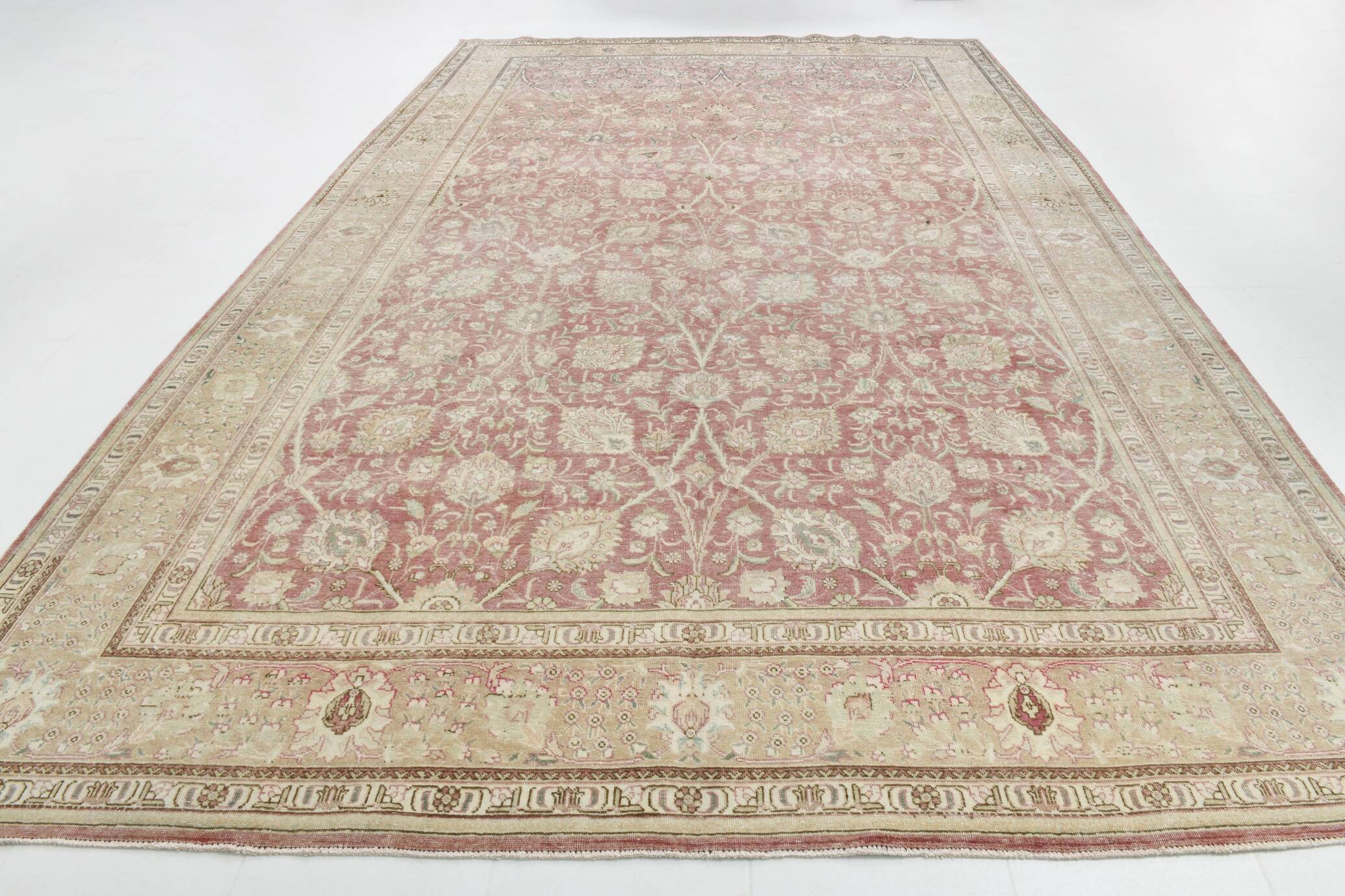 10x15 Faded Red Antique Vintage Persian Rug 60s, 306x478