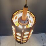 Set of 2 wood hang lamps 1970s