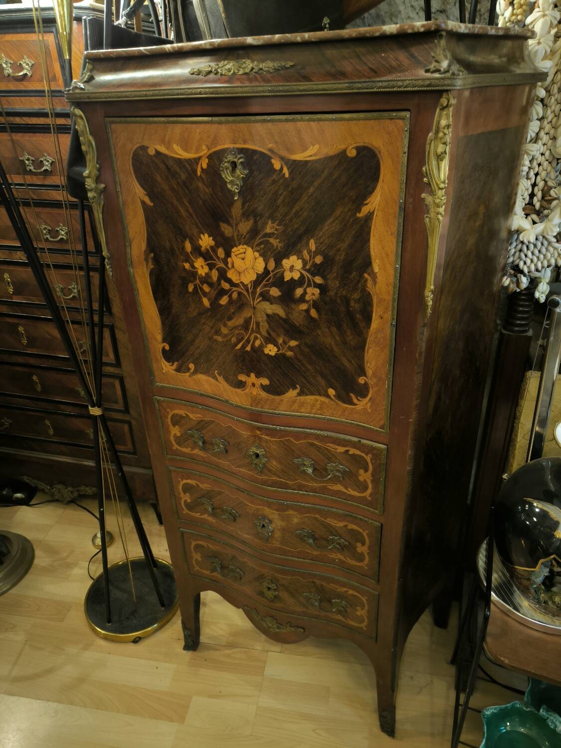 Small marquetry lady's writing desk, circa 1870