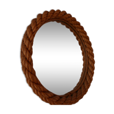 Miroir circulaire en corde du milieu du siècle 42cm