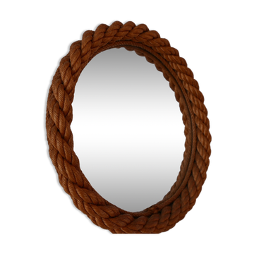 Miroir circulaire en corde du milieu du siècle 42cm