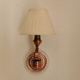 Pair of art deco wall light in glass and copper