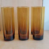 Set of 6 vintage amber glasses