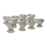 Set of 10 Art Deco ice cream (or fruit) bowls