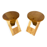 Paire de Tabouret Pliant SUZY Design Adrian Reed Style Roger Tallon Bo